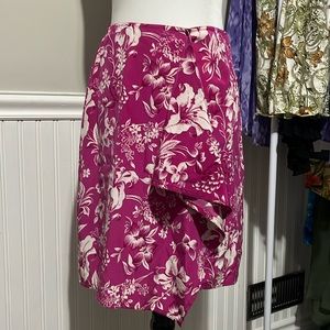 Ralph Lauren 100% Silk Pink Floral Skirt